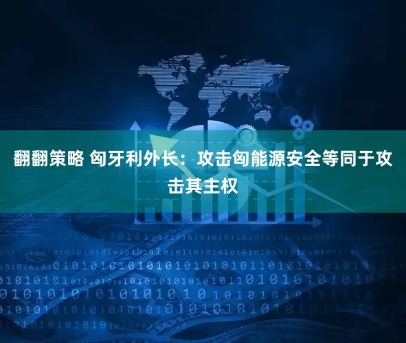 翻翻策略 匈牙利外长：攻击匈能源安全等同于攻击其主权