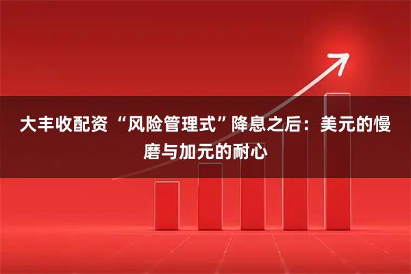 大丰收配资 “风险管理式”降息之后：美元的慢磨与加元的耐心